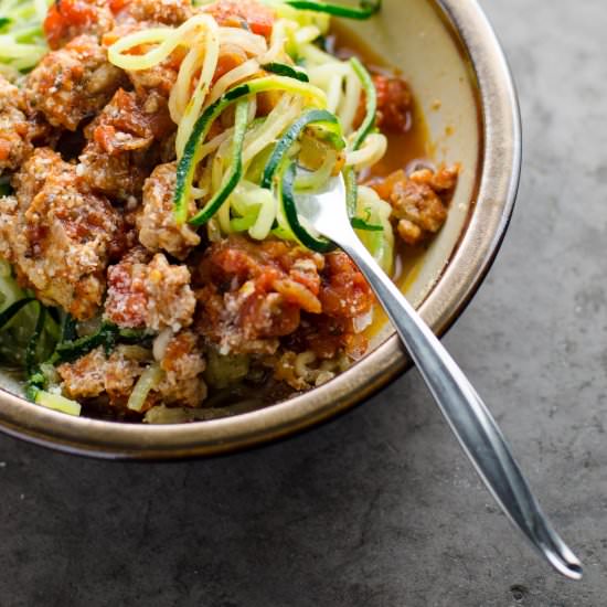 Zoodles with Turkey Bolognese