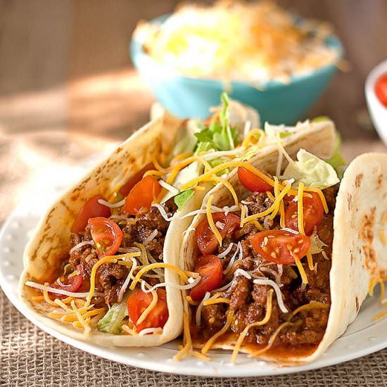 Beef Tacos with Homemade Tortillas