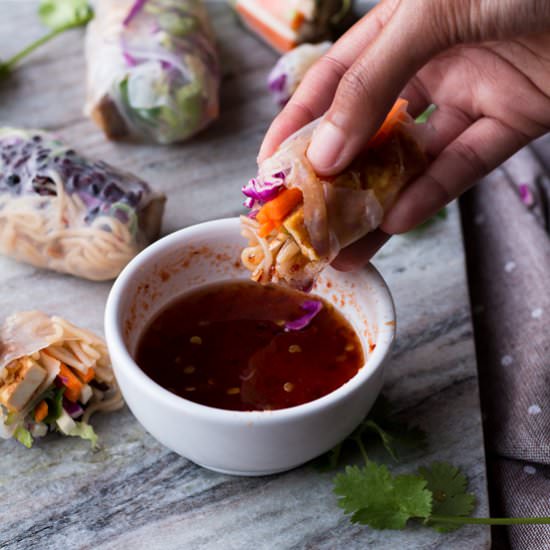 Sweet Chili Tofu Rice Paper Rolls