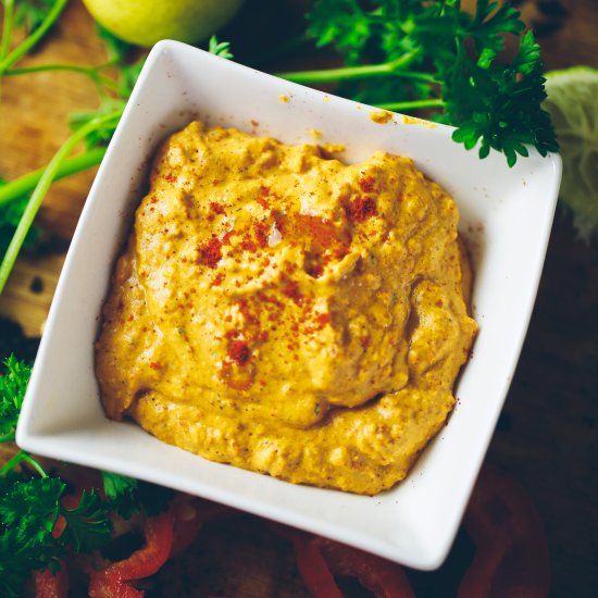 Roasted Red Pepper and Curry Hummus