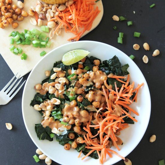 Thai Kale Salad & Peanut Dressing