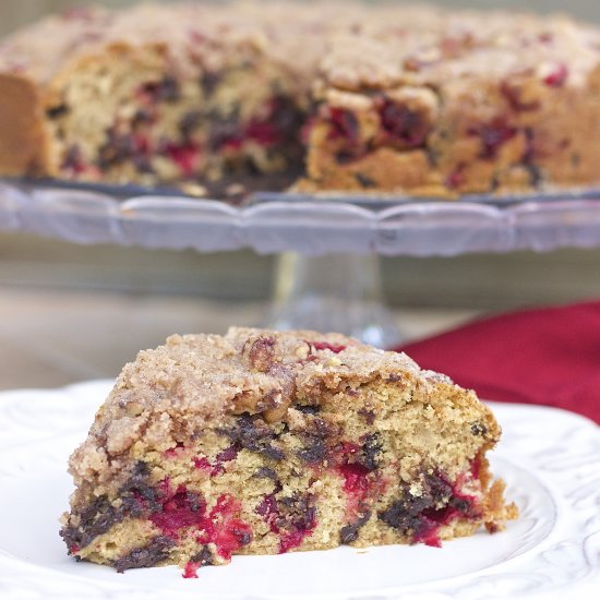 Chocolate Cranberry Crumble Cake