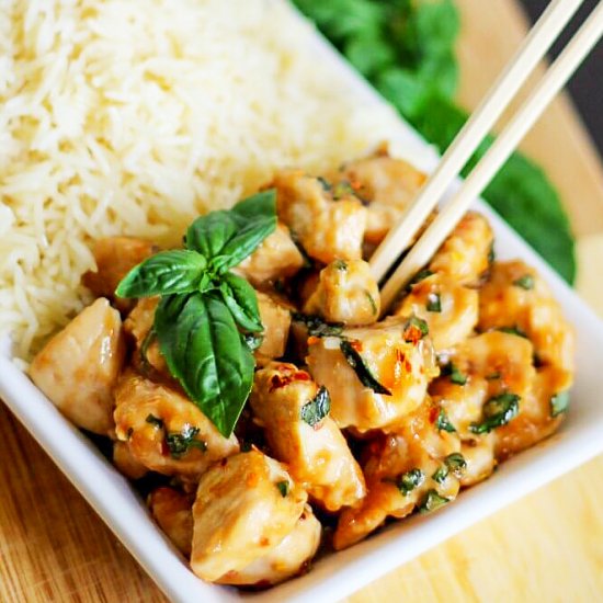 15 Minute Spicy Basil Chicken