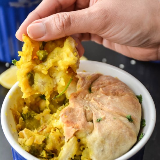 Baked Spicy Potato Peas Samosa