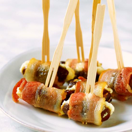 Bacon Wrapped Feta Stuffed Dates