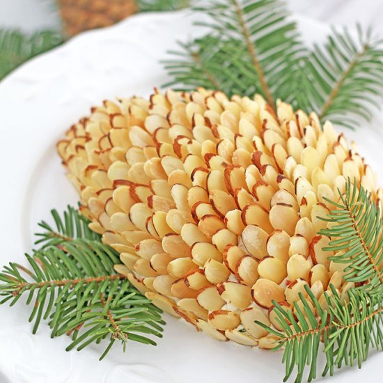 Pinecone cheese spread appetizer