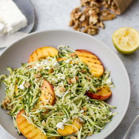 Zoodle and Grilled Peach Salad