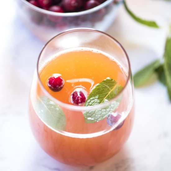 Cranberry Peach Prosecco Punch