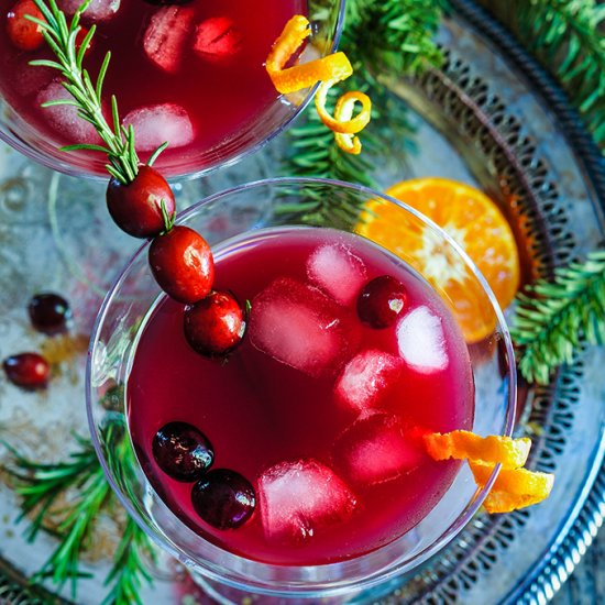 Cranberry Rosemary Citrus Martini