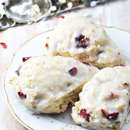 New Year’s Cranberry Champagne Scone