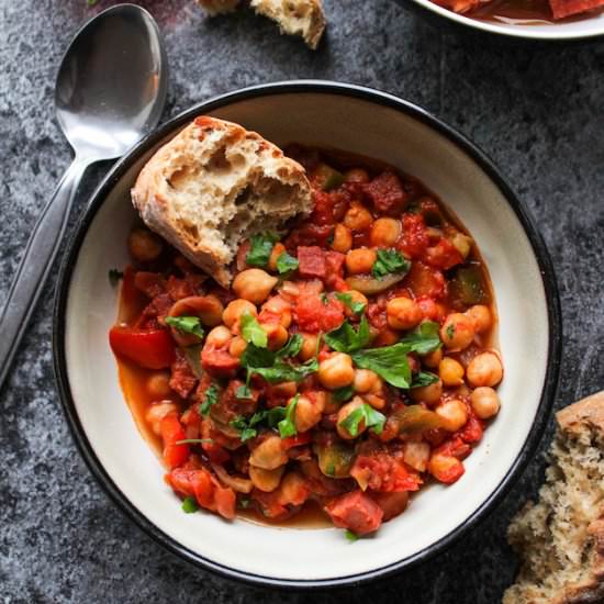 Spanish Chickpea & Chorizo Stew