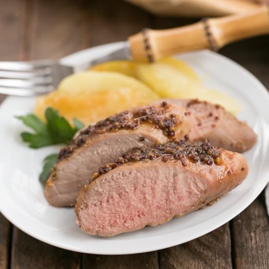 Apple Mustard Glazed Pork Tenderloin