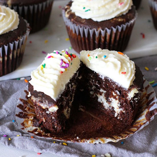 Jumbo Chocolate Birthday Cupcakes