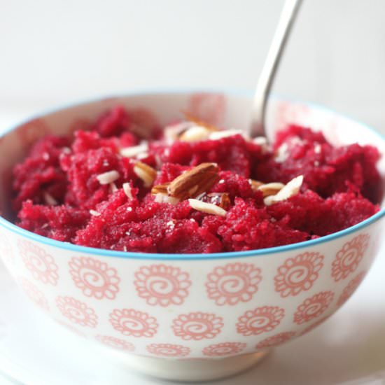 Beetroot Suji Halwa