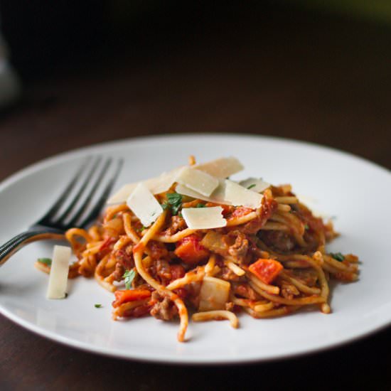 One Pot Spaghetti Bolognese