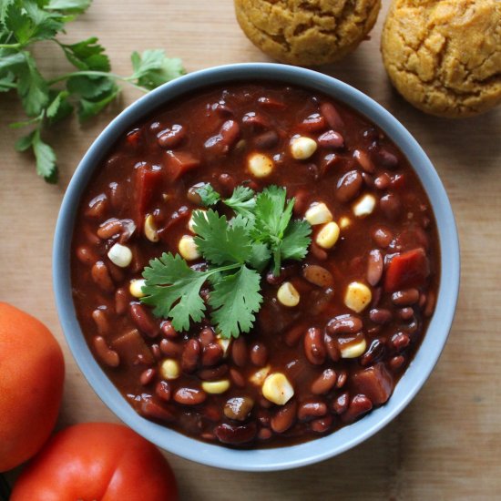 Pressure Cooker Black Bean Chili