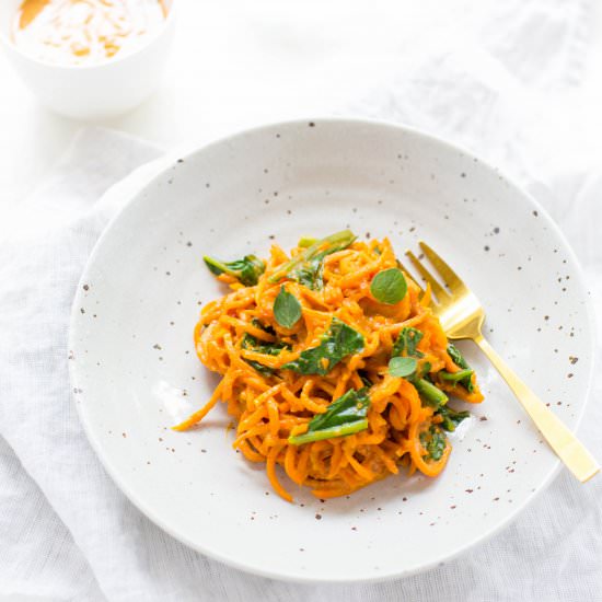 Sweet Potato Peanut Butter Noodles