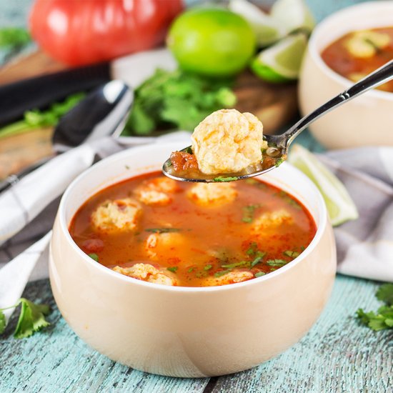 Mexican Shrimp Meatball Soup