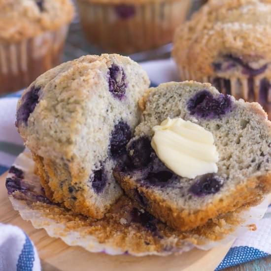 Bakery Style Blueberry Muffins