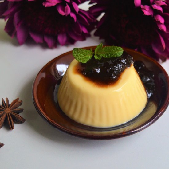 Peach Panna Cotta with Prune Compote