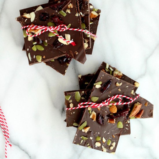 Nuts and Seeds Chocolate Bark