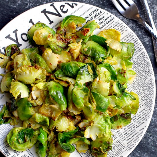 Sautéed Brussels Sprout Leaves