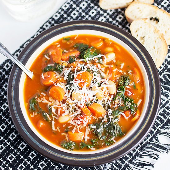 Cannellini, Carrot, and Kale Soup