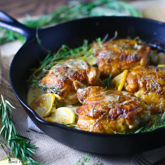 Creamy Lemon & Herb Chicken Thighs