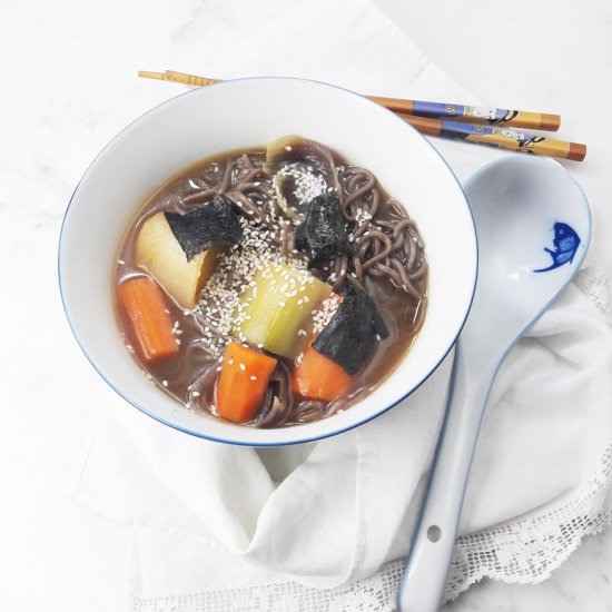 Miso Soup with Leeks + Carrots