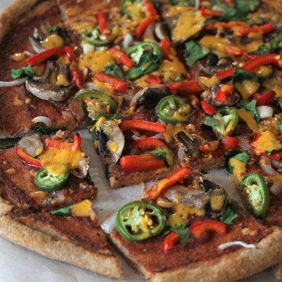 Spicy Whole Wheat Veggie Pizza