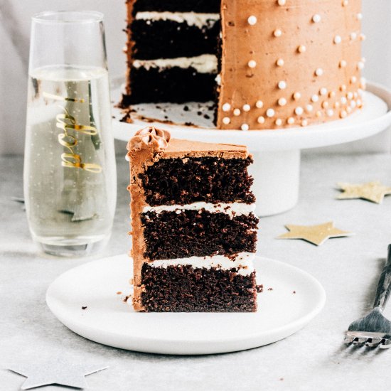 Chocolate Champagne Layer Cake