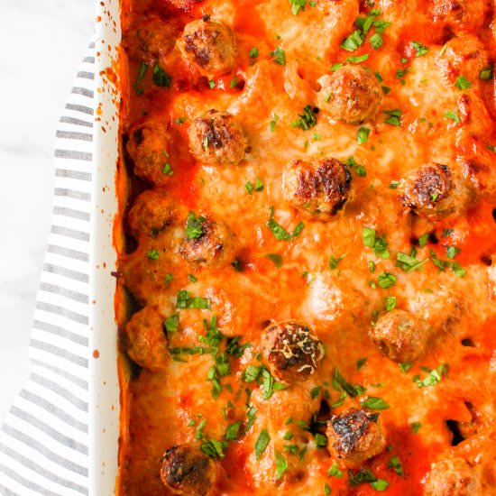 Mini Meatball Pasta Bake