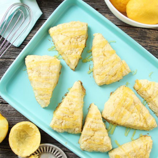 Lemon Scones with Lemon Curd Glaze