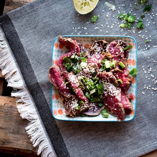 Beef Tataki and Colorful Slaw