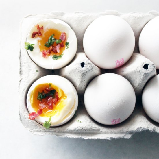 Soft boiled eggs with a twist