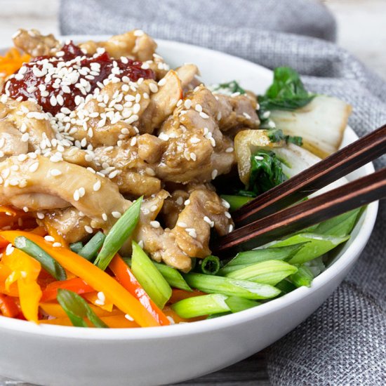 Sesame Chicken Bibimbap