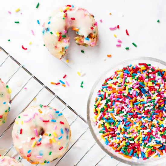 Baked Birthday Donuts