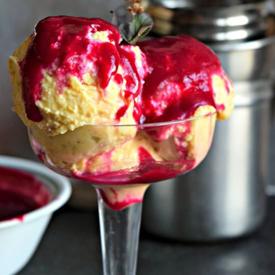 Rabri Ice Cream with Beetroot Sauce