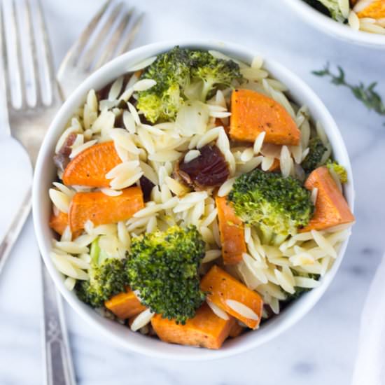 Roasted Broccoli & Sweet Potato Orzo