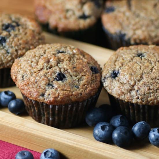 Blueberry Banana Bran Muffins