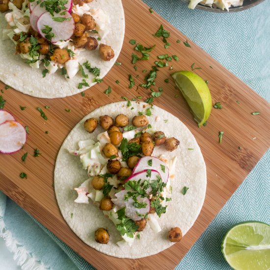 Spicy Vegetarian Chickpea Tacos