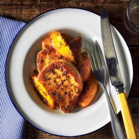 Mustard Pork with Nectarines