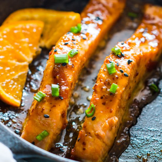 Pan Seared Orange Mustard Salmon