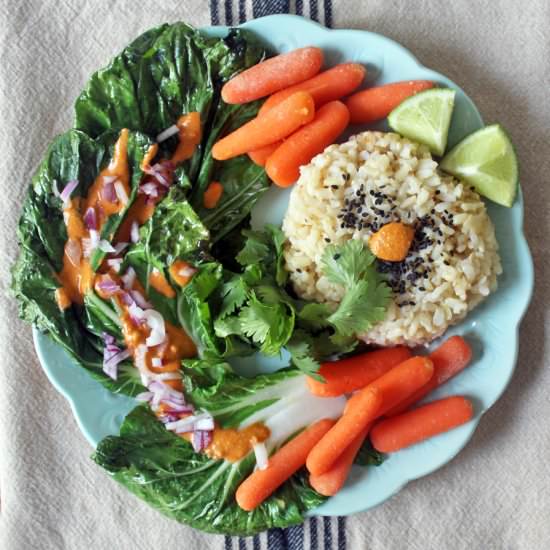 Vegan Bok Choy & Red Pepper Sauce