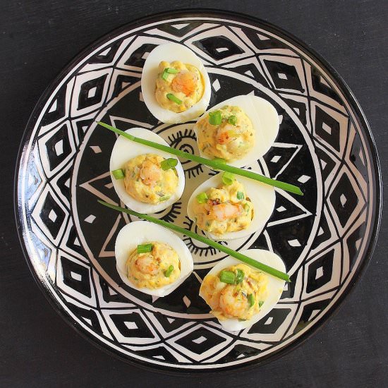 Deviled Eggs With Shrimps