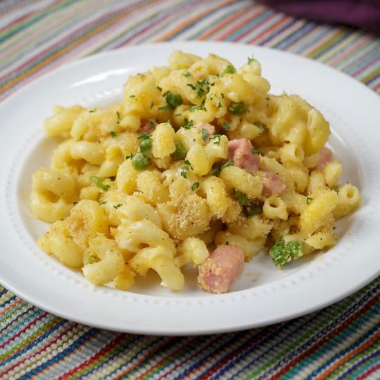 Macaroni and Cheese Casserole with Ham