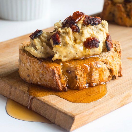 Vegan Bacon Ricotta Crostini