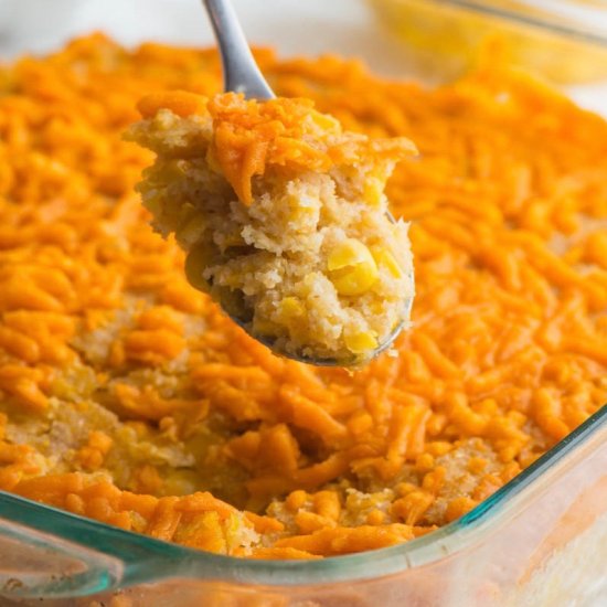 Easy Vegan Cheesy Corn Casserole