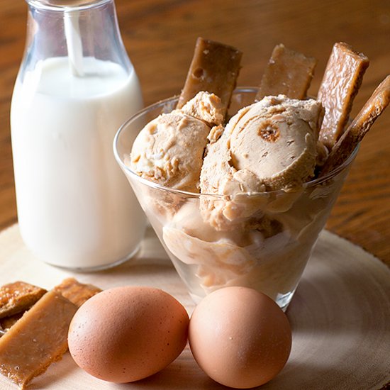 Sweet Potato Ice Cream with Toffee