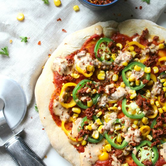 Soyrizo Pizza with Chipotle Ranch